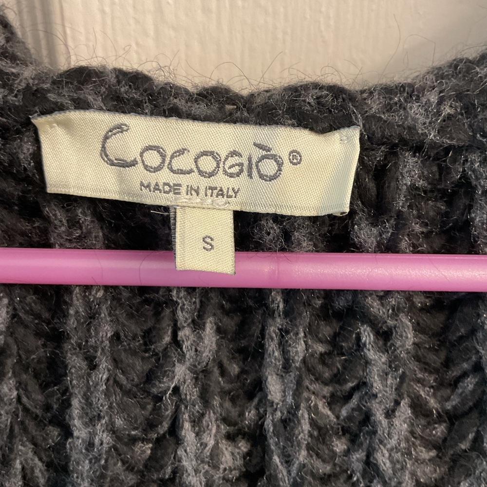 Cocogio Italian wool blend Cozy Hooded Knit Cardigan small euc boho festival - Picture 3 of 5